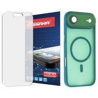 szkło hybrydowe do iphone 17 air + magsafe etui zielone tpu