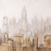 Obraz ręcznie malowany miejski pejzaż METROPOLIS 80X80