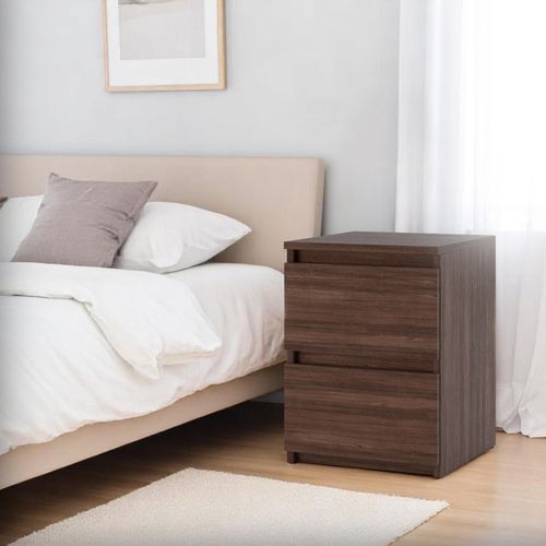 Szafka Nocna Mała Wąska Z 2 Szufladami Dąb Wenge Stolik Do Sypialni Salonu na Arena.pl