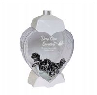 EKSKLUZYWNY ZNICZ SERCE biały personalizowany GRAWER DLA CHRZESTNEGO