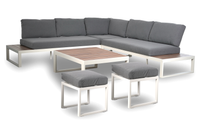 Zestaw Mebli Ogrodowych San Diego Aluminiowy Zestaw Ogrodowy z Aluminium Narożnik Stolik Pufy