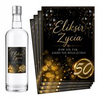 Naklejki na butelki Wódkę urodzinową na urodziny 18 20 30 40 50 60 70 -8szt