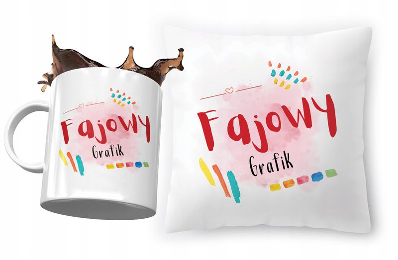 Zestaw Dla Grafika Poduszka + Kubek Na Prezent Z Nadrukiem Ze Zdjęciem zdjęcie 1