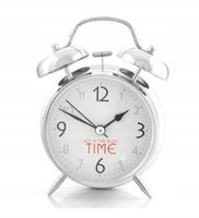 Budzik retro z dzwonkami głośny budzik Just Right Time srebrny