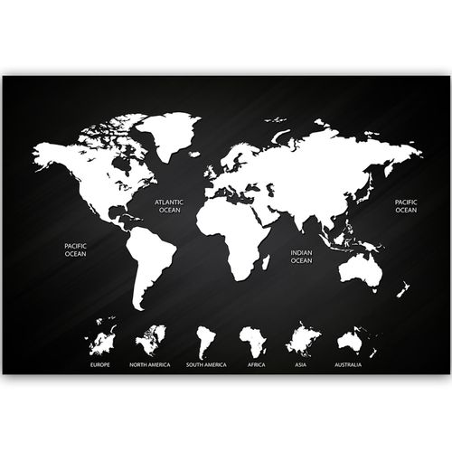 Deco Panel, Mapa świata i kontynenty 120x80 na Arena.pl