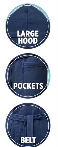 Szlafrok  bawełniany unisex z kapturem  zwany MICROFROTTE -NOWOŚĆ #VIP na Arena.pl