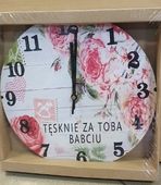 zegar ścienny 30cm  Tęsknię za Tobą Babciu