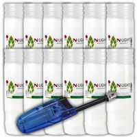 WKŁADY DO ZNICZY PARAFINOWE 7 DNI 168H 12 SZTUK WKŁAD ZNICZE + ZAPALNICZKA