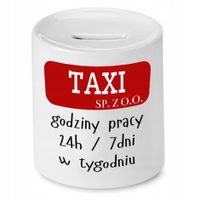 Skarbonka Dla Taksówkarza Godziny Pracy Prezent Z Nadrukiem Ze Zdjęciem