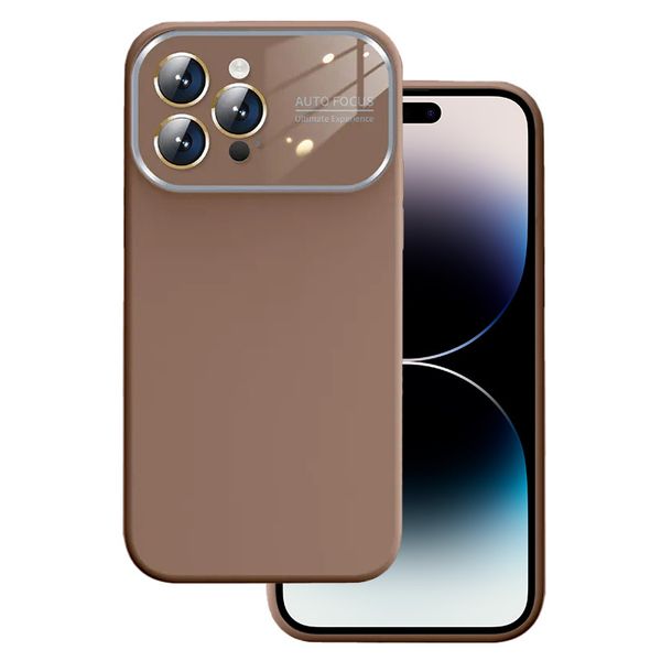 Soft Silicone Lens Case do Iphone 14 Pro brązowy zdjęcie 1