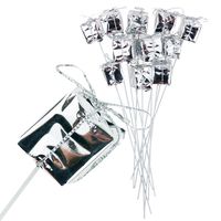 PREZENCIKI PREZENTY NA PIKU DRUCIKU 12SZT SREBRNE DEKORACJA ŚWIĄTECZNA