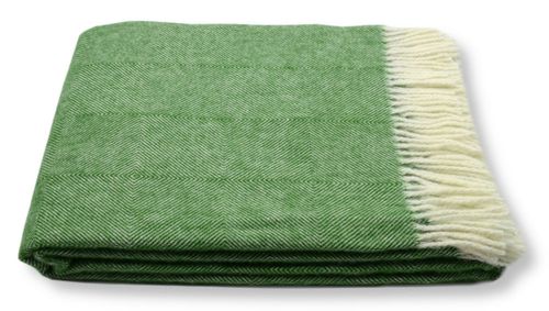 Koc Z Wełny Nowozelandzkiej 150X200 Romby Zielony na Arena.pl