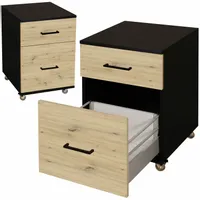 KONTENEREK SZAFKA POD BIURKO NA KÓŁKACH NA AKTA DOKUMENTY LOFT DĄB ARTISAN