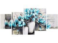 70CM 150CM OBRAZ 5 ELEM MAGNOLIE NIEBIESKICH KOLORACH ŚCIENNY