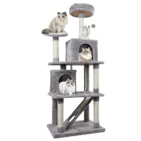 Wielofunkcyjny drapak dla kotów 65x50x161 cm z legowiskami i altanką zapewniający wygodę i zabawę