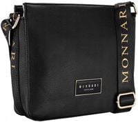 Torebka Damska CZARNA LISTONOSZKA MONNARI Klasyczna Regulowany Pasek