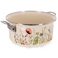 Garnek Emaliowany do Gotowania Tradycyjny na Gaz Indukcję 24 cm 3,8L Maki