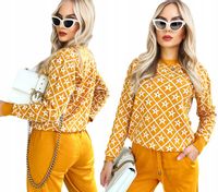 DRES DAMSKI KOMPLET dzianinowy wzorzysty modny stylowy