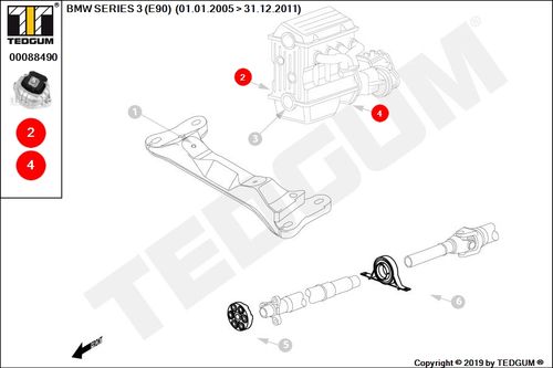 BMW 1 E90 PODUSZKA SILNIKA PRAWA 07 05-11 E90 na Arena.pl