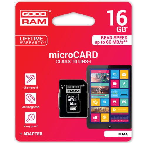 GOODRAM KARTA MICROSD 16GB MICRO CL10 + ADAPTER SD na Arena.pl