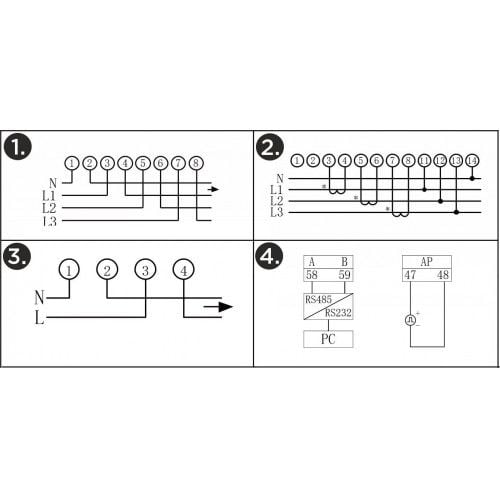LICZNIK ENERGII TRÓJFAZOWY LCD MODBUS 100A RS485 IP54 na Arena.pl