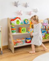 Regał Montessori na książki i zabawki Dąb/Biały