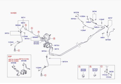Hyundai GETZ +ABS - zestaw przewodów hamulcowych sztywnych miedzianych na Arena.pl