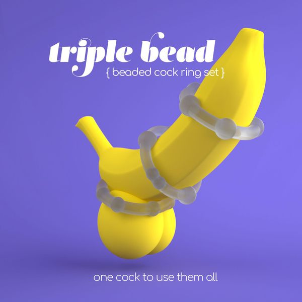 Triple Bead Cockring Set Clear Crushious zdjęcie 2