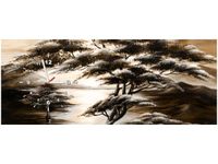 100X40CM ZEGAR ZEGAR ŚCIENNY DRZEWO SAWANNIE OBRAZ