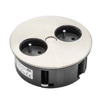 Gniazdo wpuszczane w blat TWIST 2x230V, inox