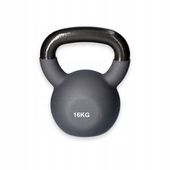 yellowKETTLEBELL KETTLE HANTLE CIĘŻAR DO ĆWICZEŃ KULA - 16 kg - szary