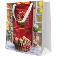 Torebka Prezentowa Koszyk Ze Szczeniaczkami, Średnia