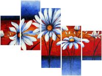 100 75CM OBRAZ 5 ELEM POLNE KWIATY ŚCIENNY