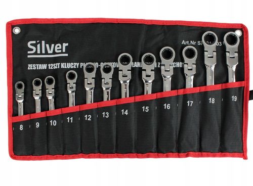 KLUCZE PŁASKO OCZKOWE Z GRZECHOTKĄ ŁAMANE 8-19 12e na Arena.pl