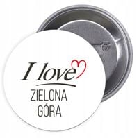 Przypinki buttony I LOVE ZIELONA GÓRA z grafiką