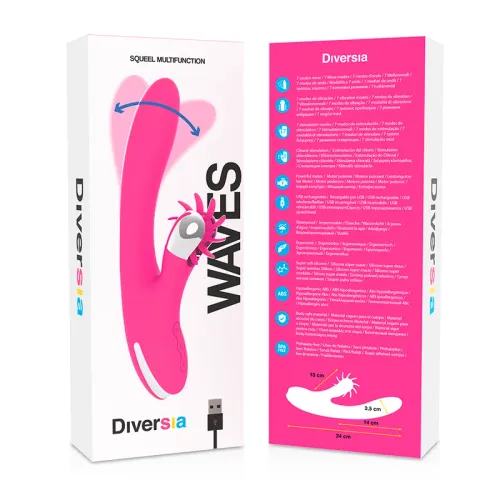 diversia bunny waves 24 cm - silikonowy model z systemem wave usb na Arena.pl