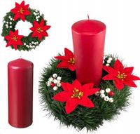 STROIK ŚWIĄTECZNY WIANEK NA STÓŁ DEKORACJA ŚWIECA CHOINKA JARZĘBINA GWIAZDA