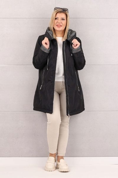 KURTKA DAMSKA PRZEJŚCIOWA Z KAPTUREM MODNA OVERSIZE DUŻE ROZMIARY zdjęcie 2