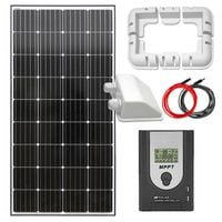 ZESTAW FOTOWOLTAICZNY 200W SOLARNY DO KAMPERA Z UCHWYTAMI