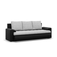 Kanapa rozkładana, Bosco, 222x96x92 cm, jasny szary, czarny | TYLETEGOTU