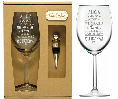 Kieliszek do Wina z grawerem prezent na 18 30 40 50 URODZINY 440 ml + na Arena.pl
