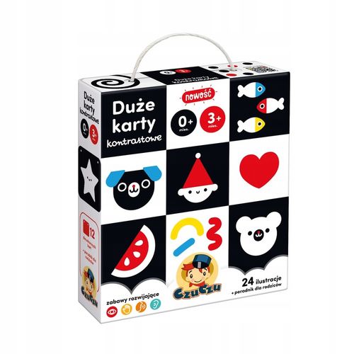 Duże Karty Kontrastowe Dla Dzieci W Wieku 0-3+ CzuCzu na Arena.pl