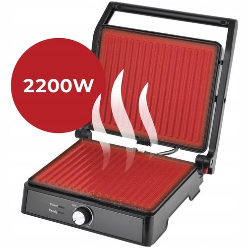 GRILL ELEKTRYCZNY OPIEKACZ TOSTER DO KANAPEK PANINI ROZKŁADANY DUŻY na Arena.pl