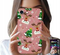 ETUI DO IPHONE SE / SE2 - ŚWIĄTECZNE RENIFERY CHOINKI LASKA WZORY