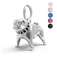 SREBRNY WISIOREK PIES - MOPS SREBRO PRÓBY 925 DOSTĘPNE RÓŻNE KOLORY