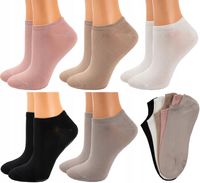 Stopki Damskie Skarpetki Bambusowe ABS Kolorowe Silikon Gładkie 5-PAR 39-42