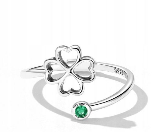 Pierścionek Koniczynka srebro regulowany s925 +pudełko na Arena.pl