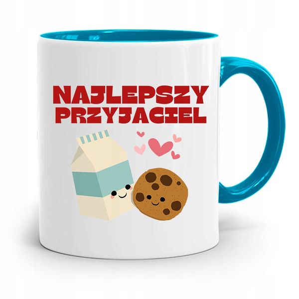 Kubek Błękitny Dla Przyjaciel Najlepszy Przyjaciel Z Nadrukiem Ze Zdjęciem zdjęcie 1