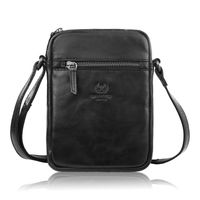 saszetka męska skórzana na ramię klasyczna czarna