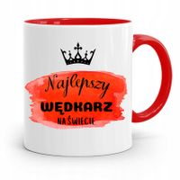 Kubek Czerwony Wędkarza Najlepszy Wędkarz Świata Z Nadrukiem Ze Zdjęciem